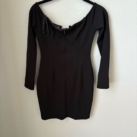 Lulus Over the Swoon Black Off-the-Shoulder Bodycon Dress Size Small - Picture 4 of 9